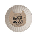Ceramic Elevated Bowl - White & Black - 8.45 oz