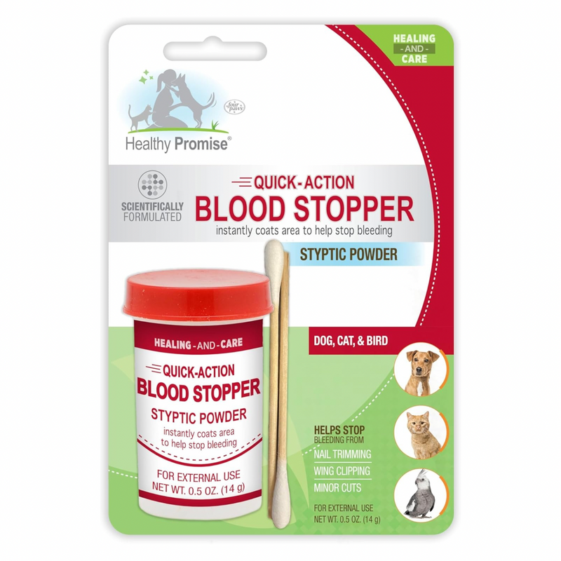 QUICK-ACTION Blood Stopper Styptic Powder for Dogs, Cats & Birds - 0.5 oz