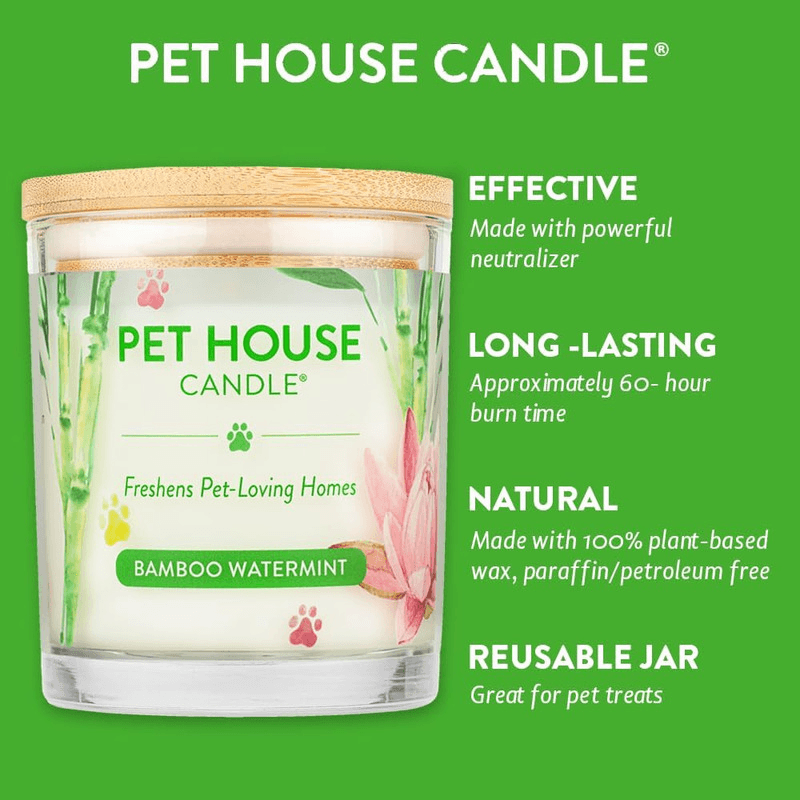 100% Plant-Based Wax Candle, Bamboo Watermint - 8.5 oz - J & J Pet Club - Pet House
