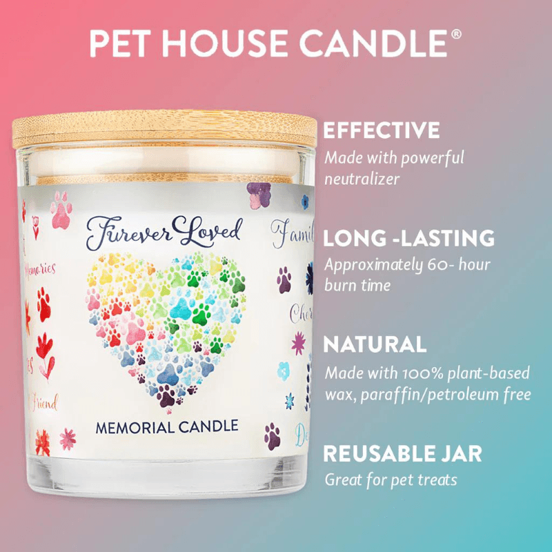 100% Plant-Based Wax Candle, Furever Loved Memorial - 8.5 oz - J & J Pet Club - Pet House