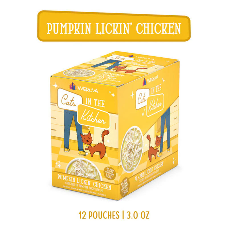 Wet Cat Food - Cats in the Kitchen - Pumpkin Lickin' Chicken - Chicken in Pumpkin Soup - 3 oz pouch