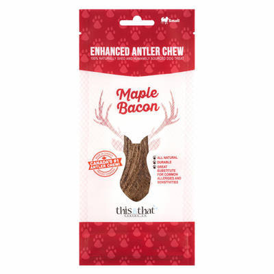 Natural Dog Chews - Enhanced Antler Chew - Maple Bacon