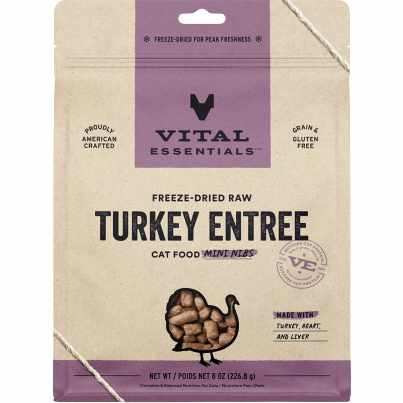 Freeze Dried Cat Food - Turkey Entree - Mini Nibs