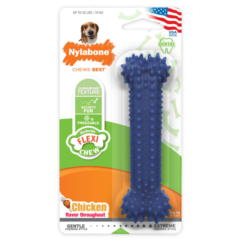 Textured Dog Dental Chew Toy - MODERATE FLEXI CHEW (Chicken Flavor)