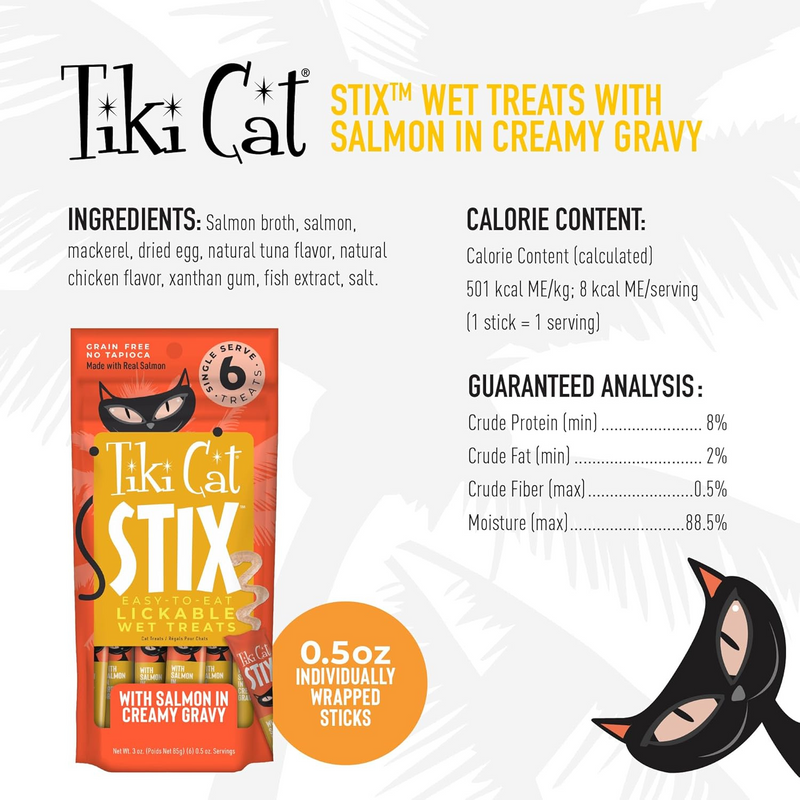 Cat Treat - STIX - Silky Smooth Meaty Treat - Salmon Mousse - 0.5 oz tube, pack of 6