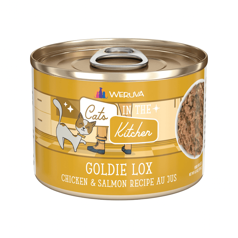 Canned Cat Food - Cats in the Kitchen - GOLDIE LOX - Chicken & Salmon Recipe Au Jus - J & J Pet Club - Weruva