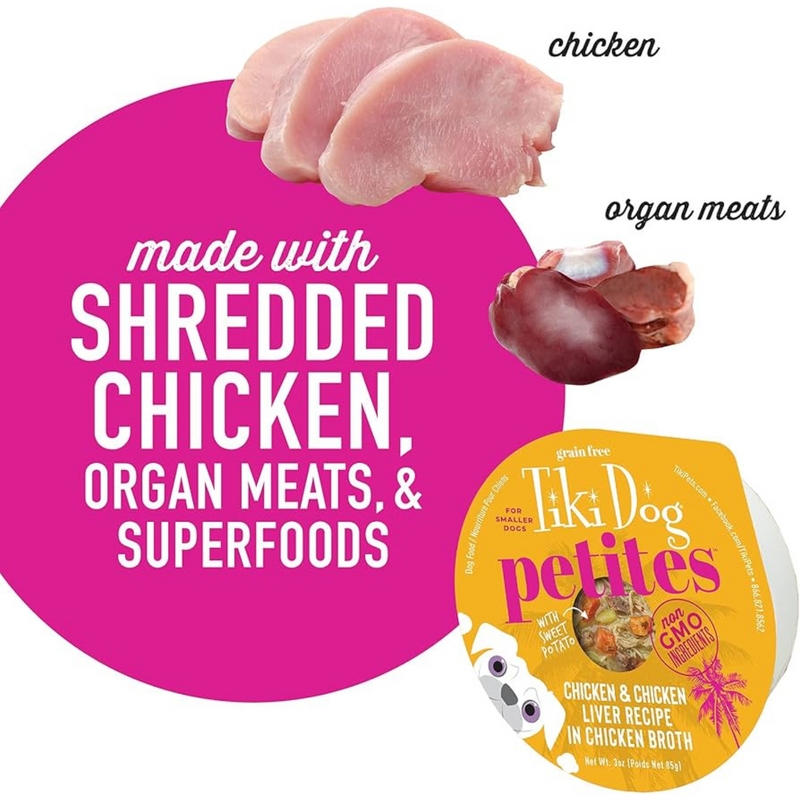 Wet Dog Food PETITES Chicken Chicken Liver Recipe in Chicken
