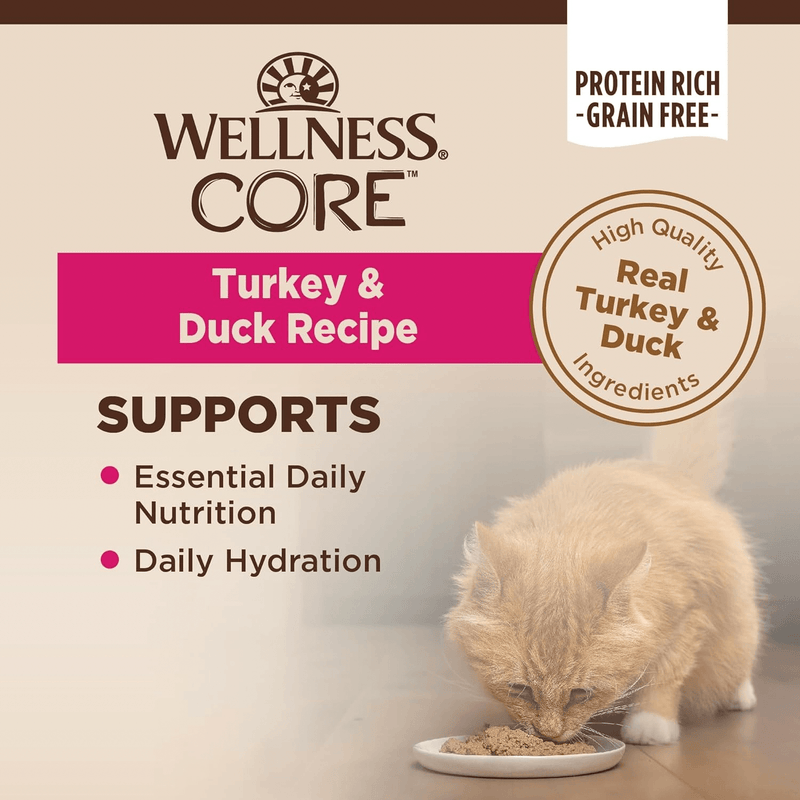 Canned Cat Food - CORE - Classic Pâté - Turkey & Duck Recipe - 5.5 oz - J & J Pet Club - Wellness