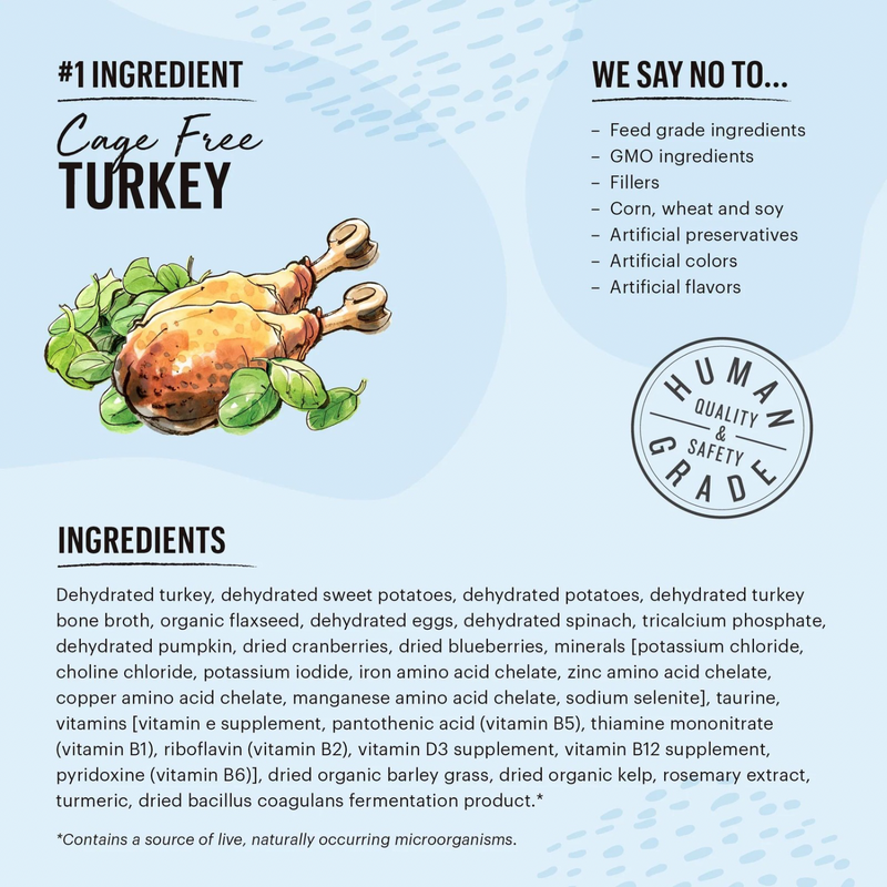 Dehydrated Cat Food - Grain Free Turkey Recipe