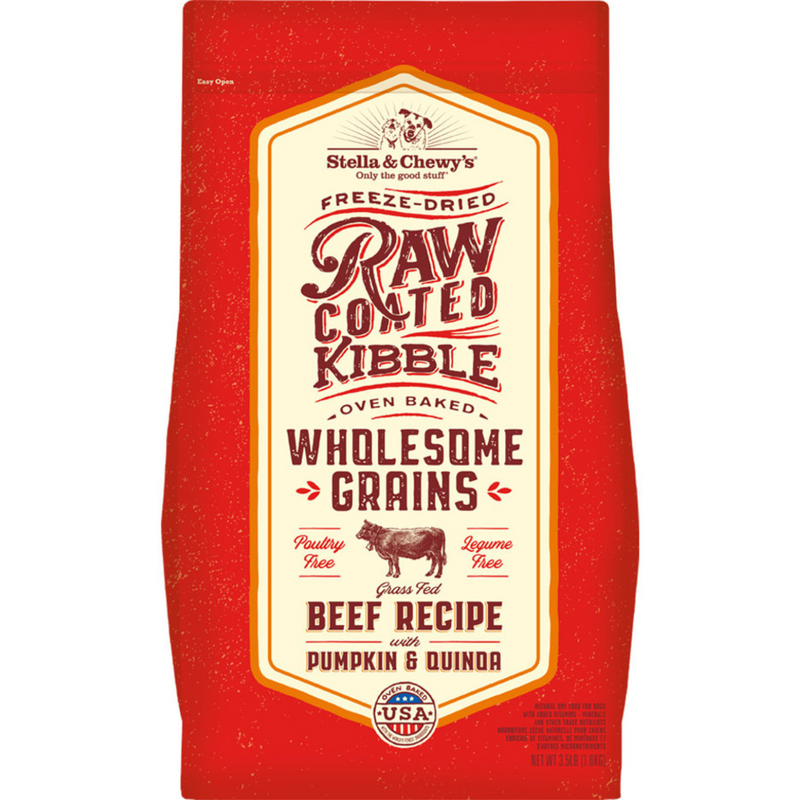 Dry Dog Food - Raw Coated - Wholesome Grains - Beef with Pumpkin & Quinoa