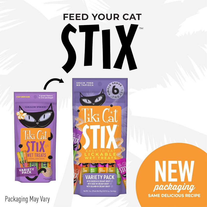 Lickable Cat Treat - STIX - Variety Pack - 0.5 oz pouch, pack of 6