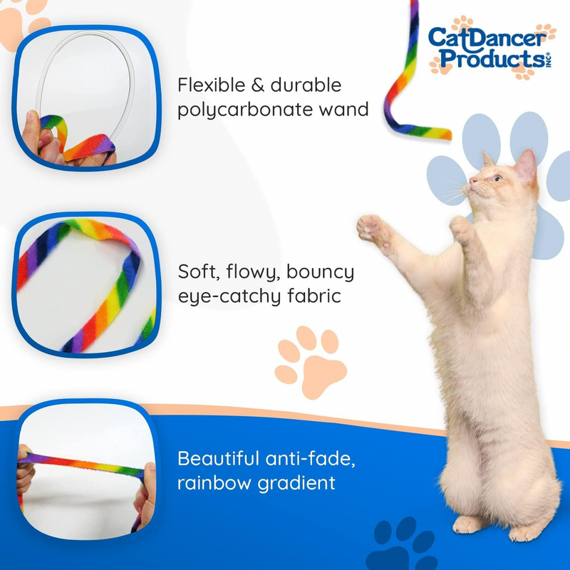 Interactive Cat Toy - Cat Charmer Rainbow Edition