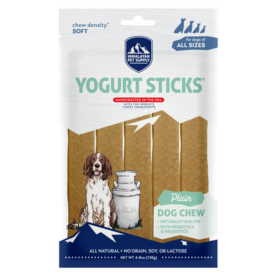 Dog Chewing Treat - YOGURT STICKS - Plain with Prebiotics & Probiotics - 4.8 oz