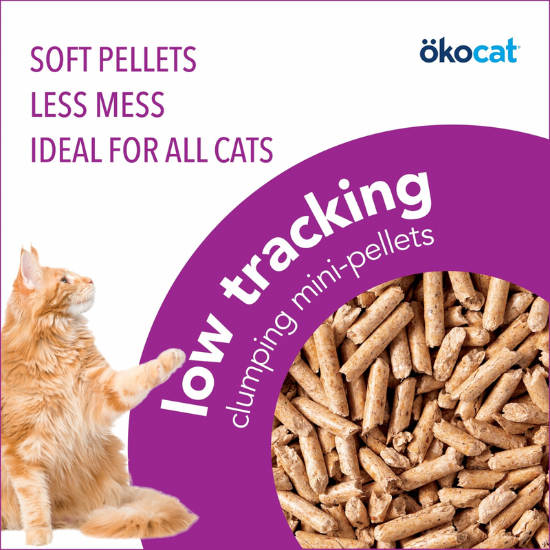 Low Tracking, Less Mess Mini-Pellets Clumping Wood Cat Litter