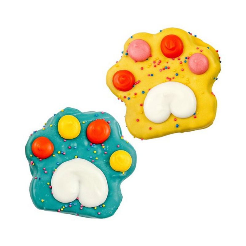 Decorated Dog Cookie - Medium Paws - 1 pc (Bulk)