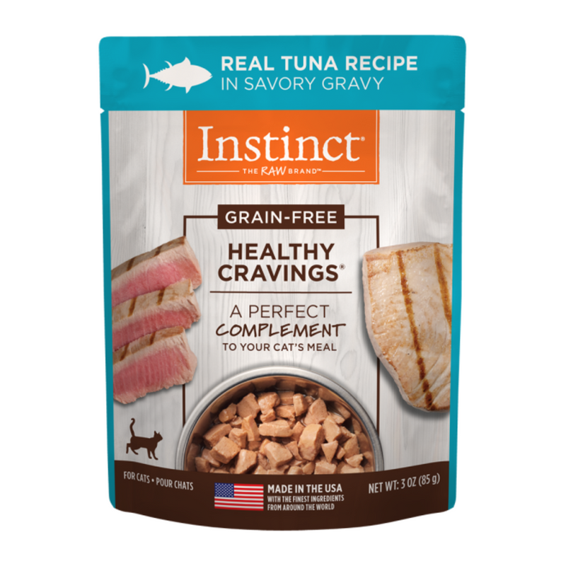 Wet Cat Food Topper - HEALTHY CRAVINGS - Real Tuna Recipe - 3 oz pouch