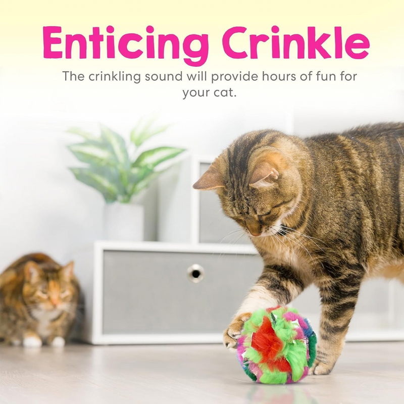 Cat Toy - 3.5" Jumbo Crinkle Ball - 1 pc (Bulk)