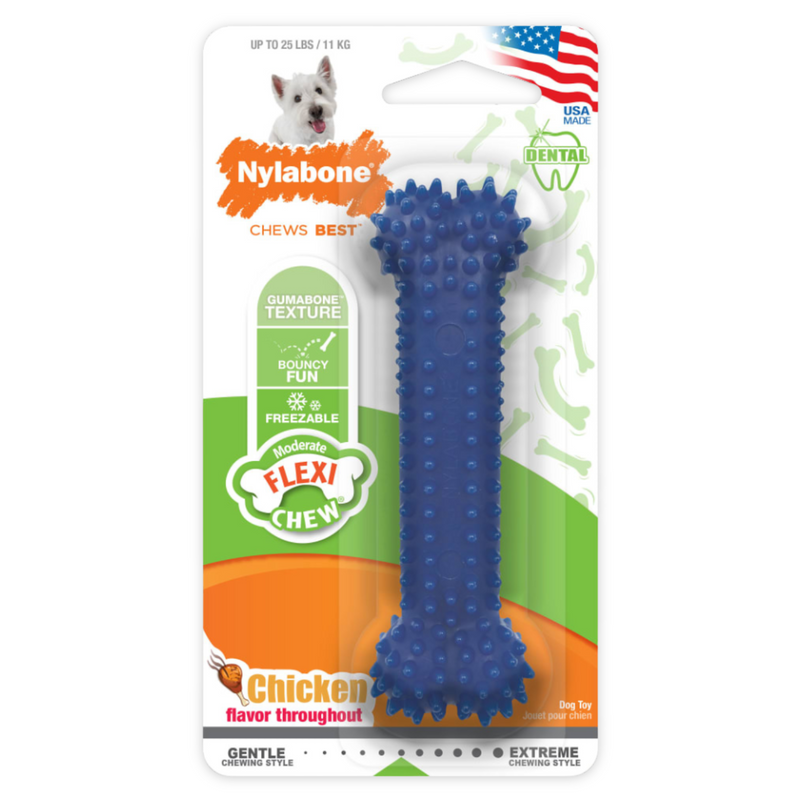 Textured Dog Dental Chew Toy - MODERATE FLEXI CHEW (Chicken Flavor)