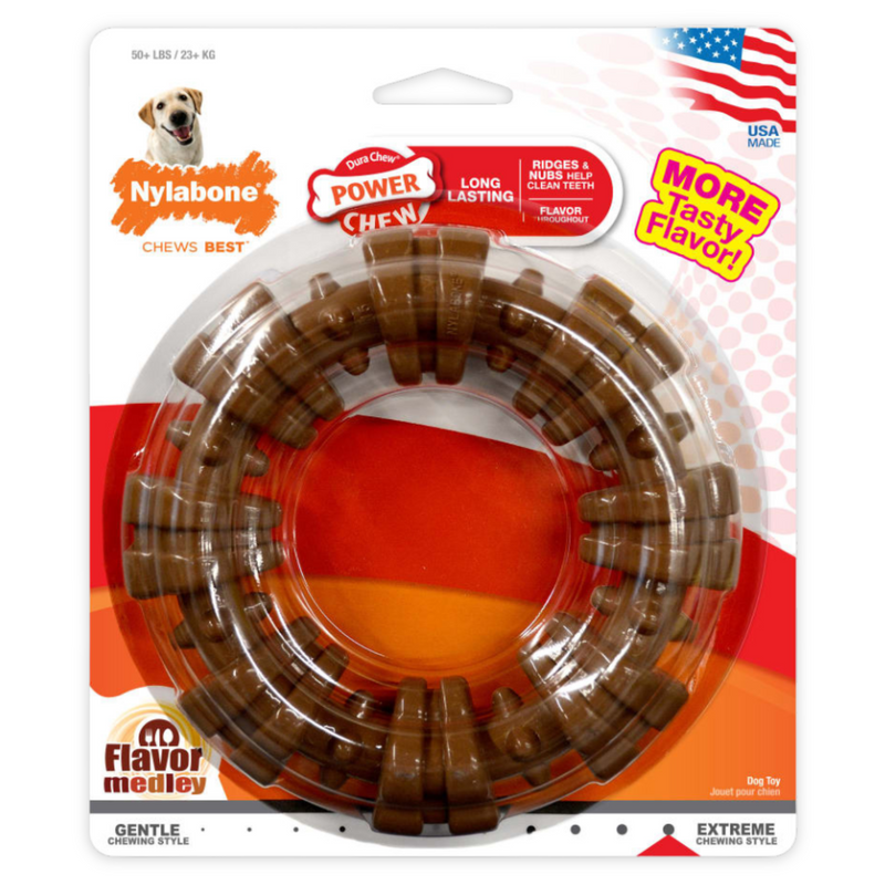 Dog Chewing Toy - POWER CHEW - Textured Ring (Flavor Medley)