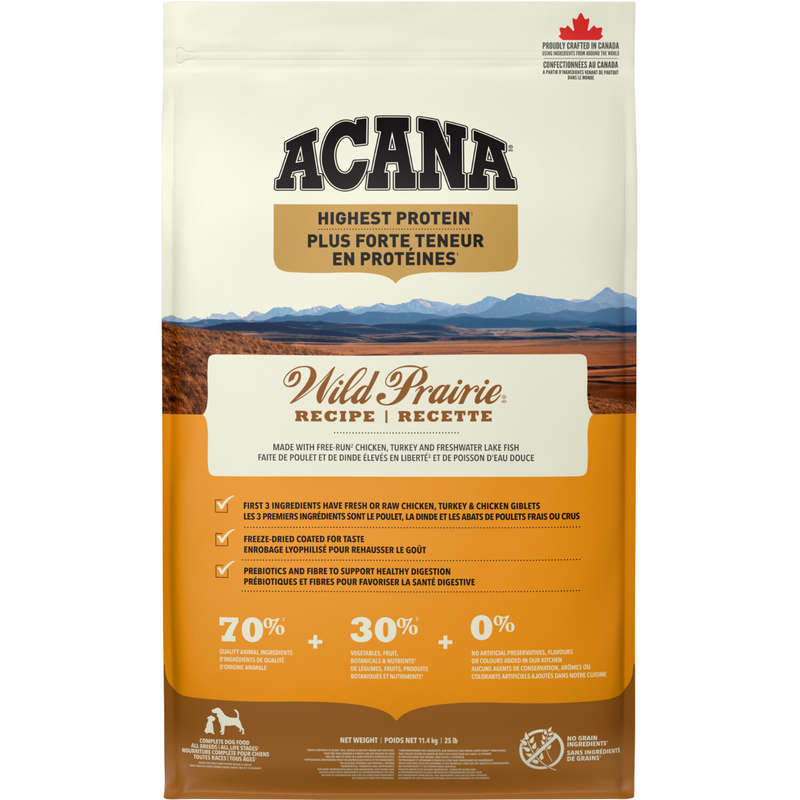 Dry Dog Food - HIGHEST PROTEIN - Wild Prairie Recipe