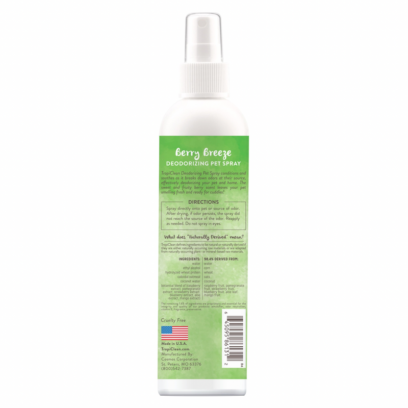 Dog & Cat Deodorizing Spray - Berry Breeze - 8 fl oz