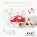 360° Interactive, Motion-activated Feather Cat Toy, Senses 2.0 Playground - Mushroom - J & J Pet Club - Catit