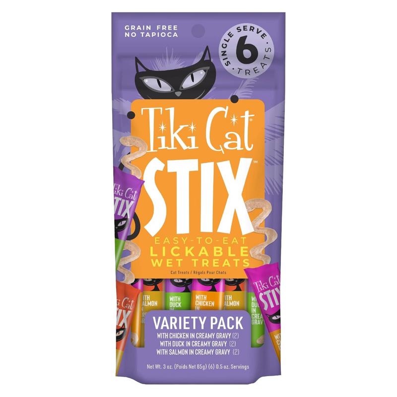 Lickable Cat Treat - STIX - Variety Pack - 0.5 oz pouch, pack of 6