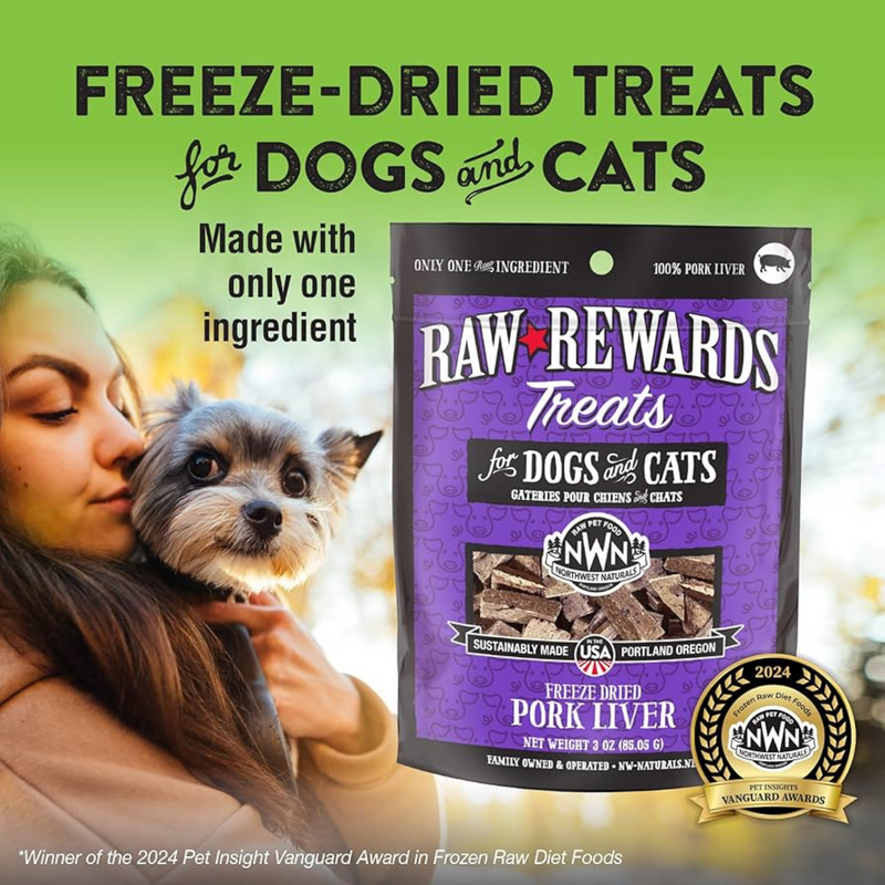 Freeze Dried Treat for Dogs & Cats - RAW REWARDS - Pork Liver