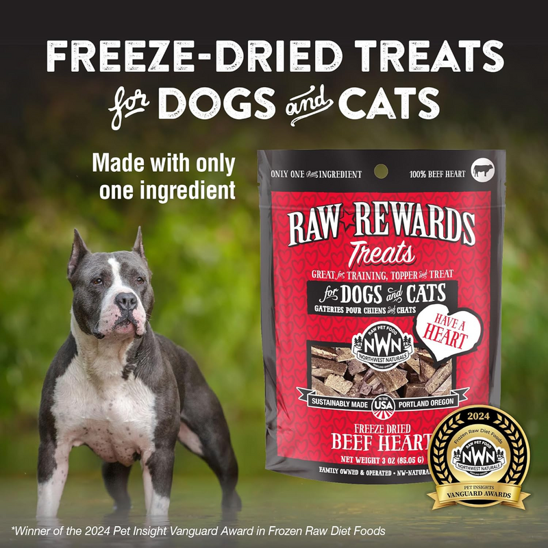 Freeze Dried Treat for Dogs & Cats - RAW REWARDS - Beef Heart