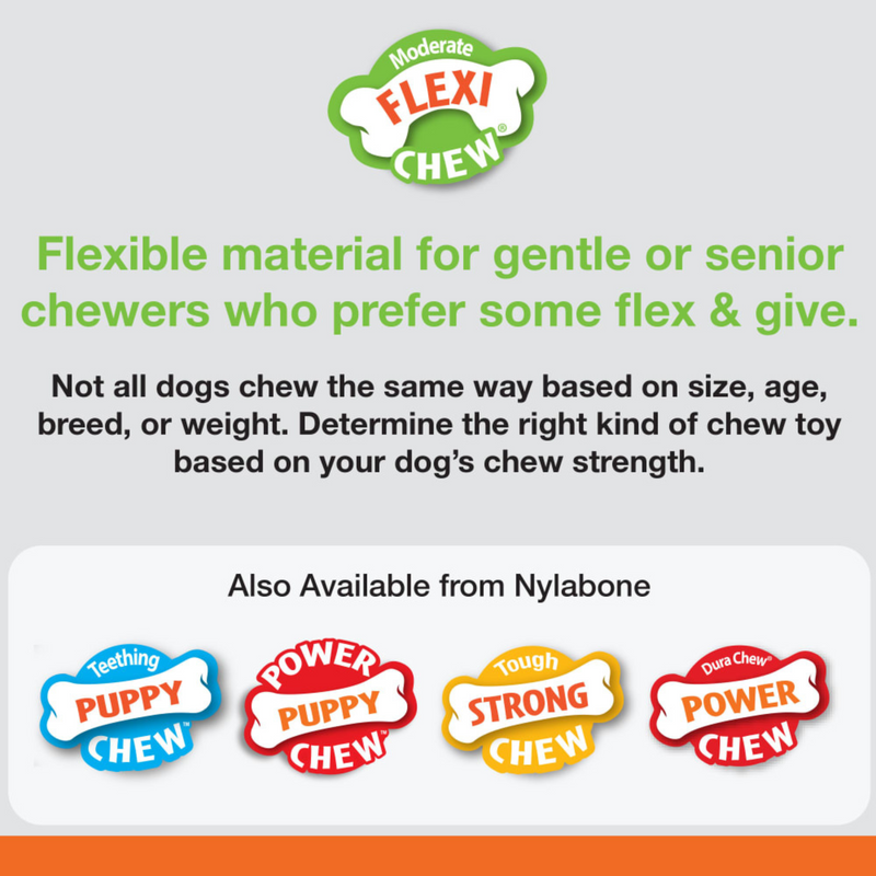 Textured Dog Dental Chew Toy - MODERATE FLEXI CHEW (Chicken Flavor)