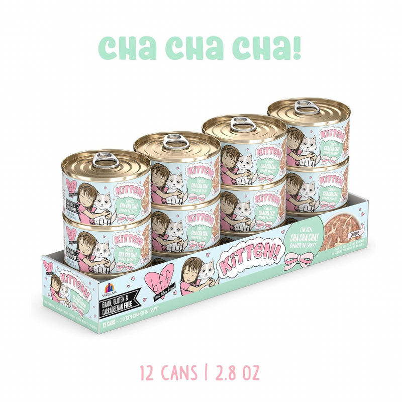 Canned Cat Food - BFF KITTEN - Chicken Cha Cha Cha! - in Gravy - 2.8 oz