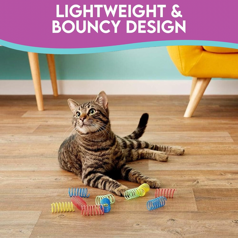 Bouncy Cat Toy - Colorful Springs - Thin - 10 pk