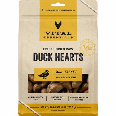 Freeze Dried Dog Treat - Duck Hearts - 10 oz