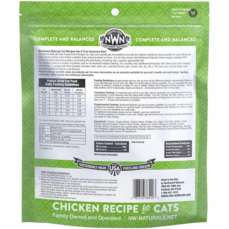 Freeze Dried Cat Food - Nibbles - Chicken Recipe - 11 oz