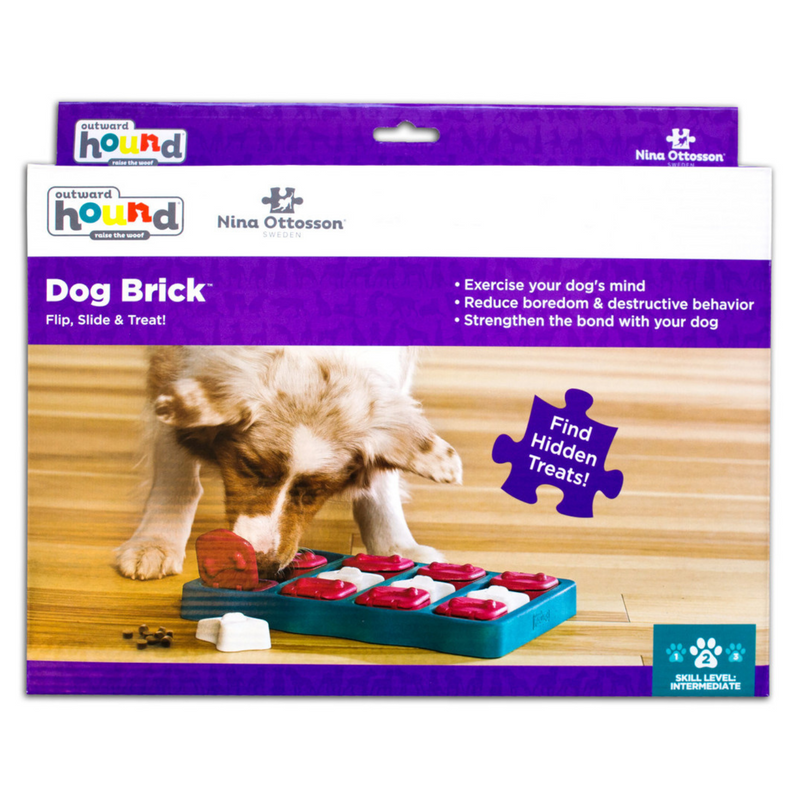 Nina Ottosson Interactive Puzzle Dog Toy - Dog Brick - Level 2