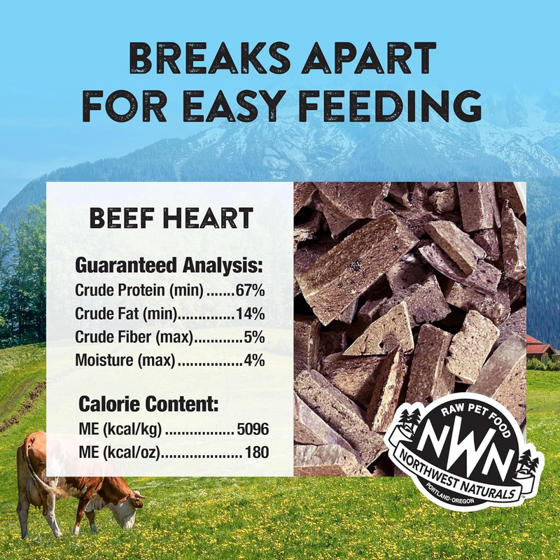 Freeze Dried Treat for Dogs & Cats - RAW REWARDS - Beef Heart