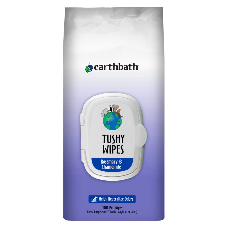 Dog & Cat Grooming Wipes - Tushy Wipes (Rosemary & Chamomile) - 100 ct