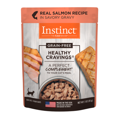 Wet Cat Food Topper - HEALTHY CRAVINGS - Real Salmon Recipe - 3 oz pouch