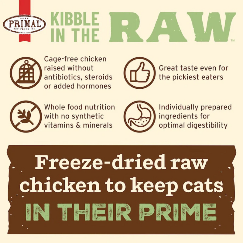 Freeze Dried Cat Food - KIBBLE IN THE RAW - Chicken Recipe