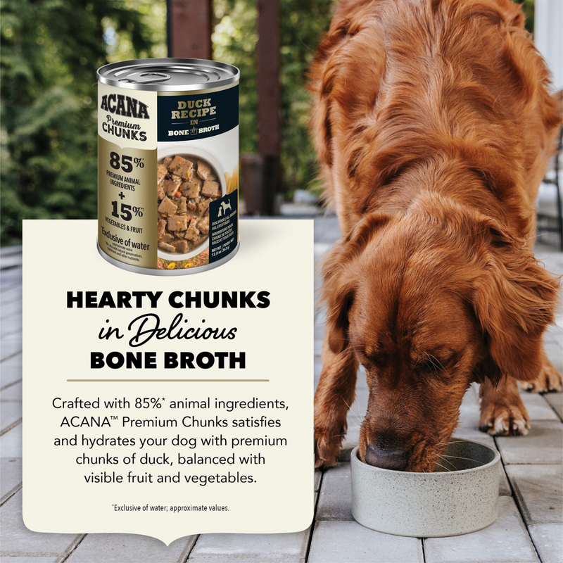 Canned Dog Food - Chunks - Duck Recipe in Bone Broth - 363 g