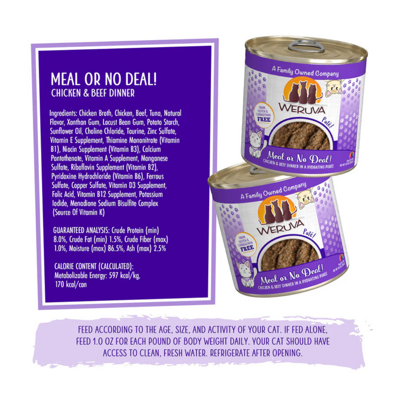 Nourriture pour chats en conserve - Classic - Repas ou pas d'offre! - Pates de poulet et de boeuf