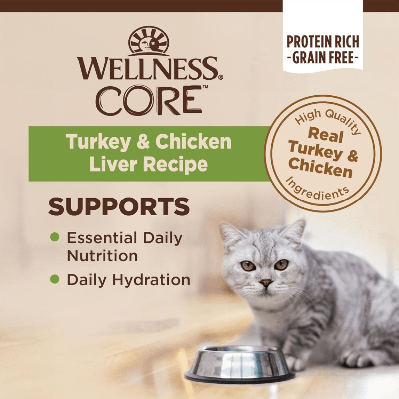 Canned Cat Food - CORE - Classic Pâté - KITTEN Turkey & Chicken Liver Recipe - 5.5 oz - J & J Pet Club - Wellness