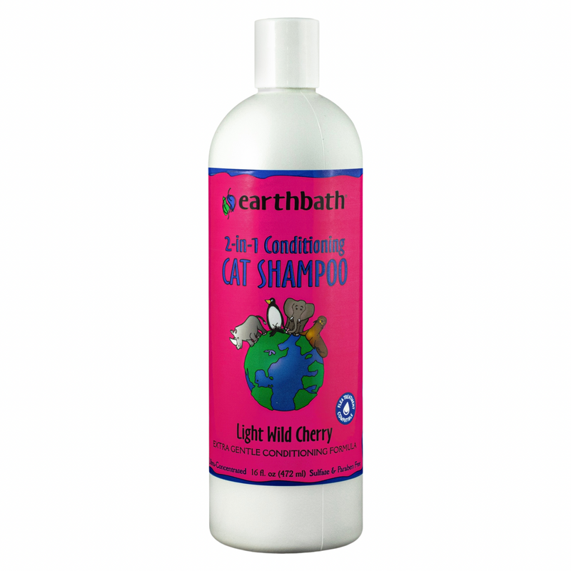 Shampooing de chat, shampooing de conditionnement 2 en 1 (cerise sauvage légère), 16 fl oz