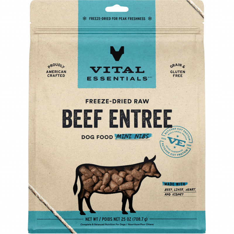 Freeze Dried Dog Food - Beef Entree - Mini Nibs