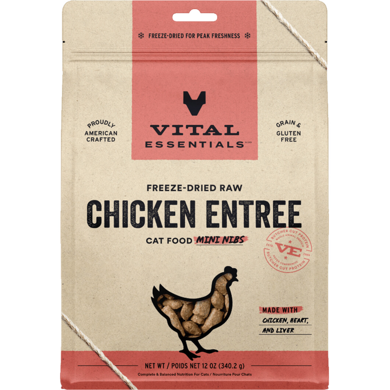 Nourriture pour chats lyophilisée - Poulet Entree - Mini Nibs - 12 oz