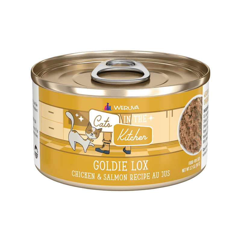 Canned Cat Food - Cats in the Kitchen - GOLDIE LOX - Chicken & Salmon Recipe Au Jus - J & J Pet Club - Weruva