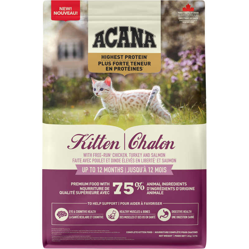 Alimentation sèche pour chats - Protéine la plus élevée - chaton - 1,8 kg / 3,9 lb