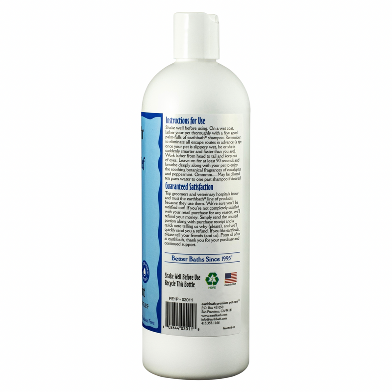 Shampooing pour animaux de compagnie - soulagement du stress apaisant (eucalyptus et menthe poivrée) - 16 fl oz