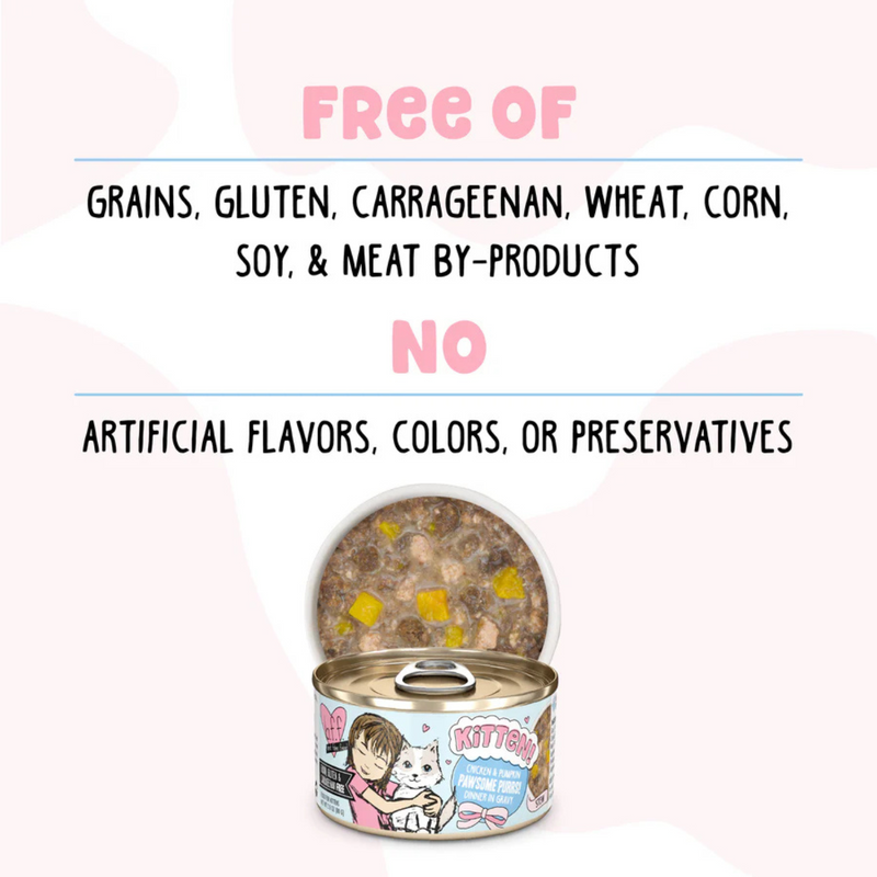 Canned Cat Food - BFF KITTEN - Pawsome Purrs! - Chicken & Pumpkin in Gravy