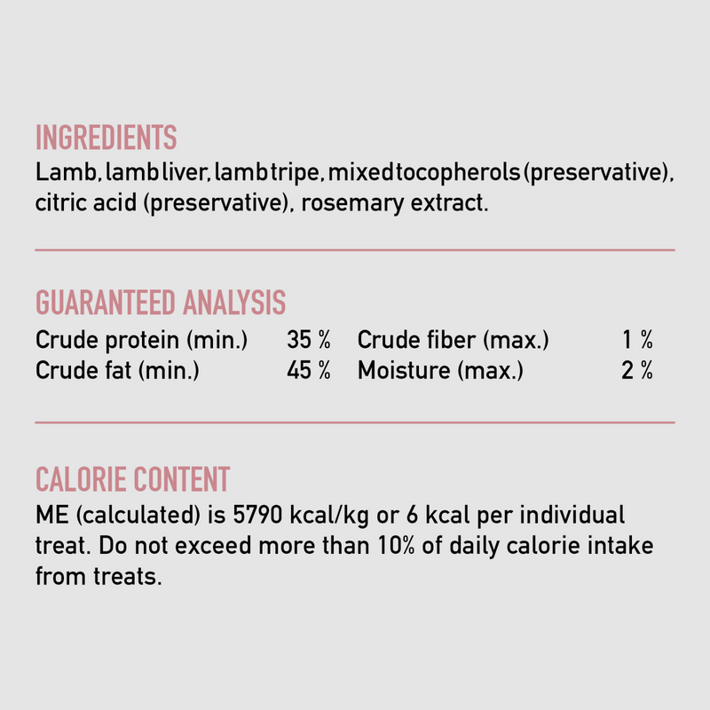 Freeze Dried Dog Treat - Lamb Recipe - 92 g